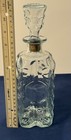 Vintage Aqua Blue Glass Decanter Bottle W  Stopper Mid Century Barware 10   
