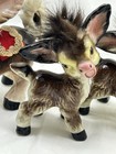 Vintage Kitsch Ceramic Donkey 3-piece Family Set Big Eye Mother 2 Babies Japan