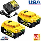 Pack For Dewalt 20v 20 Volt Max Xr 8 0ah Lithium Ion Battery Dcb206-2 Dcb205-2