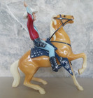 Vintage Hartland Roy Rogers With Semi-rearing Trigger Saddle Hat 2 Pistols Guns
