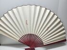 Elegant Vintage Large 57   x35  Oriental Hand Painted Folding Wall Hanging Fan