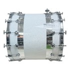 Herch 24x24  Bass Drum Tambora Plateado Con Blanco