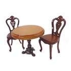3pc Dollhouse Miniature 1 12 Vintage Victoria Dining Table Chairs Furniture