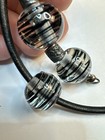Murano Glass Jewelry Set Necklace Earrings Bracelet Atomic Sterling Silver Black