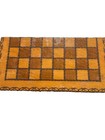 Wood Chess Board Set With Wooden Pieces  Brown Board   Black Natural Pieces