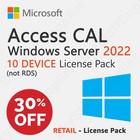 Microsoft Windows Server 2022 - 10 Device Client Access Licenses  non Rds  - New