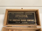 Antique Goodyear Syringe Wooden Box Brass Hinges   Catch