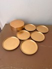 Vintage Otagiri Made Japan Gold Asian Lacquer Ware Box Mcm 6 Coasters