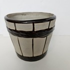 Vintage Handpainted Basket Look Ceramic Planter Glazed Flower Pot  4 5 h 5 25  W
