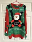 Santa Baby Ugly Christmas Sweater Adult Size S m Baby Santa In Pouch Nwt Rare