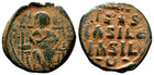 Christ As King On Throne Christian Coin Byzantine Tine Of King Constantine Ix