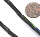 Tube Glass Beads  10mm X 4mm  Jet Black W ab Finish  Czech Beads  25 Pieces