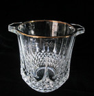 Vintage Cristal D arques Crystal Ice Bucket With Gold Rim France - 7 3 4  Tall