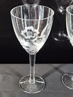 Pair Of Toscany Etched Crystal 8 Oz  Wine Glasses  Floral Design - Romanian 