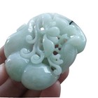 Large Pastel Apple Green Love Pendant Carved Jadeite Jade Grade A Untreated Gem