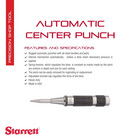 Starrett Steel Automatic Center Punch With Adjustable Stroke - 5-1 4  Length  11