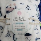 Plush Soft Baby Blanket Little Anchors Blue Pink White Sea Creatures 30x40 Nwt 