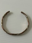 Vintage Copper  Brass  And Silver Bracelet Cuff Art Deco - 555