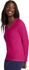Hanes Womens Originals Long Sleeve Cotton V-neck T-shirt  Lightweight V-neck Tee