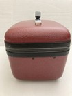 Vtg American Tourister Train Makeup Vanity Maroon Case