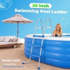 3 Step Outdoor Steel Above Ground Swimming Pool Ladder For 36  Wall Height Pools