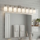 Vanity Light 52 In Nickel With Glass Shade 8-lights Wall Fixture Bathroom Mirror