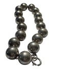 Vintage Heavy Sterling Silver 20mm Bead Collar Necklace 925     Bold