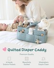 Lily Miles Baby Diaper Caddy Organizer  Quilted Nursery Storage Willow Green 