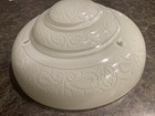 Antique 10    Art Deco Glass Ceiling Light Fixture Embossed Shade 3-hole Chain Mnt