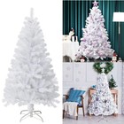 4 5 6 7ft Christmas Tree Pine Bushy White Artificial Xmas Tree With Metal Stand