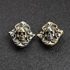 Floral Skull Concho Screw Back Punk Ornament 31x24mm