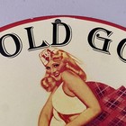 Vintage Old Gold Cigarette Porcelain Gas Oil Smoke Tobacco Shop Ad Pump Sign