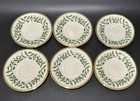 Set Of 6 Lenox Holiday Dimensions Cups   Saucers Ivory Holly Berries Gold Trim 