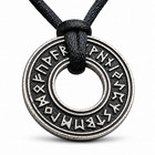 Elder Futhark Rune Pendant 33  Necklace Viking Norse Runic Wheel 26mm Amulet