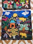 Vintage Columbia Folk Art Tapestry Wall Hangings 3d Set Of 2 Hand Embroidered