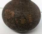 Old Beautifully Detailed Antique South American Signed Peruvian Gourd