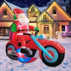 6ft Christmas Inflatable Santa Claus On Motorcycle  Blow Up Santa On Motorcycle
