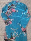 Nwot Laogudai Asian Cheong-sam Traditional Dress Blue Peacock Long Sleeve Sz M
