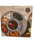 7 Piece Melamine Lazy Susan With Cover Divided Serving Dishes Floral Blue  2026