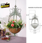 Large Hanging Planter For Outdoor Indoor Plants 12 6-inch Rustic Metal Hanging  