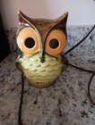 Vintage Ceramic Owl Light Up Eyes Shelf Table Lamp Mcm Electric Read