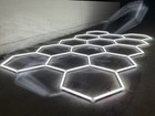 16   x 8    14 Hexagon Honeycomb Led Ceiling Light Aluminum Frame Barber Shop Garage