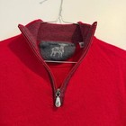 Raffi Linea M 100  Extra Fine Merino Wool Red Knit 1 4 Zip Neck Sweater