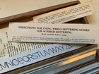 Vintage Wrico Drafting Lettering Set W scriber Guide Holder In Wooden Case Tools