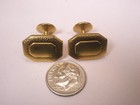 Engrave Ready Simple Design Gold Tone Vintage Cuff Links