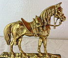 Authentic English Made Solid Brass Horse Chimney Ornament Doorstop Mantle Piece