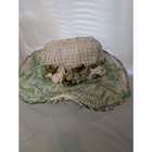 Vintage Green White Ruth Stockley Hat Victorian
