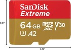 Sandisk 64gb Extreme Microsdxc Uhs-i Memory Card With Adapter