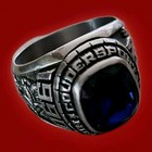 1990 Coudersport High School Class Ring  Sz 11 Blue Faux Sapphire Potter County 