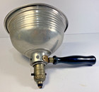 Vtg  Aluminum Loft Lamp Industrial Work Light Wood Wooden Handle Alpine Socket
